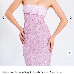 Purple Satin Sequin Maxi Dress